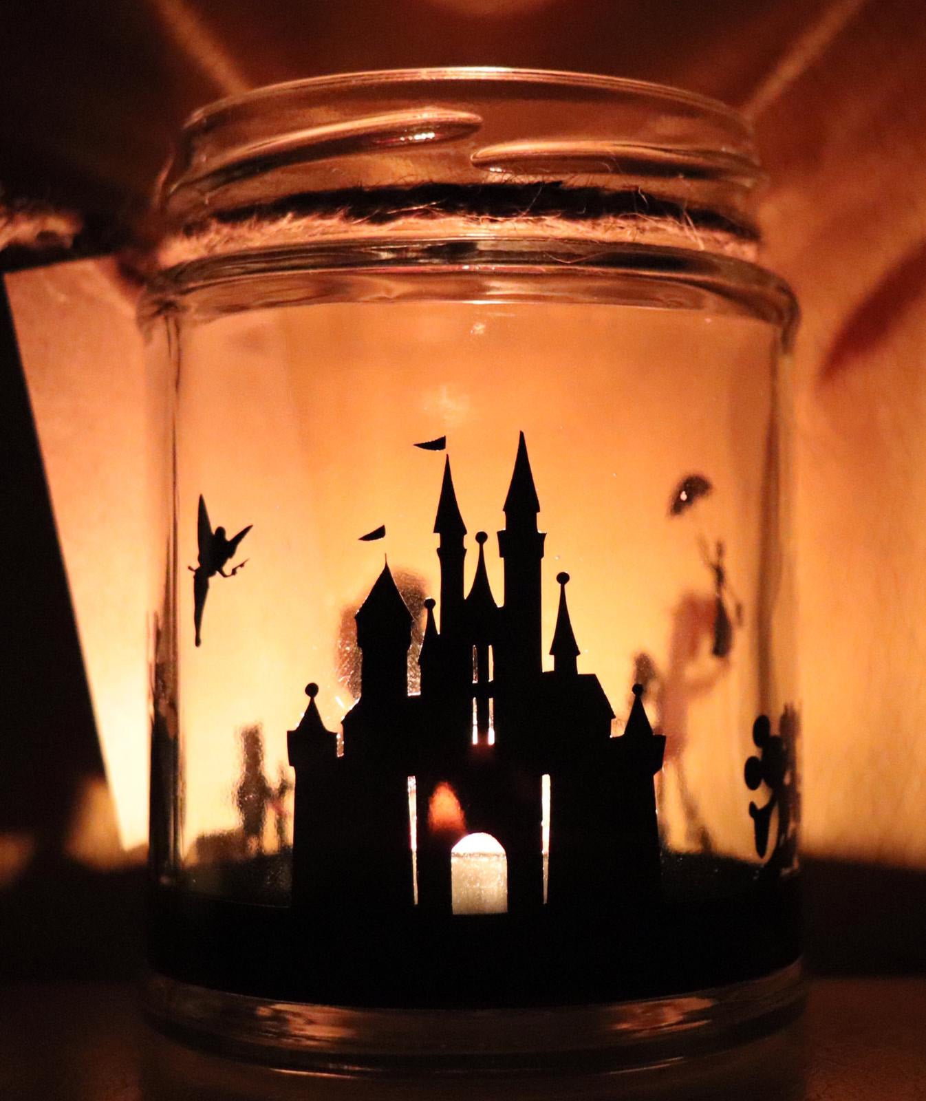 Disney Silhouette Jar Candle holder Storage Jar Hana Banana Designs Hana Banana Designs